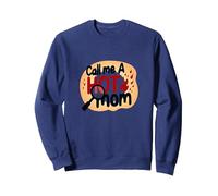 Call Me A Hot Mom Fiery Humour de maternité drôle Sweatshirt, Unisexe pour Adultes, Bleu Marine, XXL