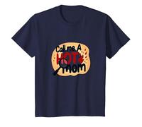 Call Me A Hot Mom Fiery Humour de maternité drôle T-Shirt, Enfant, Bleu Marine, 8 Ans