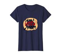 Call Me A Hot Mom Fiery Humour de maternité drôle T-Shirt, Femme, Bleu Marine, XL