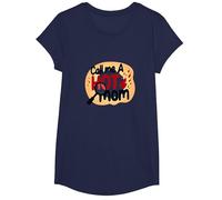 Call Me A Hot Mom Fiery Humour de maternité drôle T-Shirt, Fille, Bleu Marine, XS
