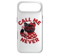 Call Me Never Lunettes de Saint-Valentin en Forme de cœur Motif Chat Noir Coque pour iPhone Air