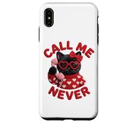 Call Me Never Lunettes de Saint-Valentin en Forme de cœur Motif Chat Noir Coque pour iPhone XS Max