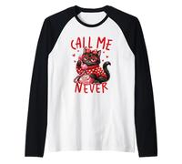 Call Me Never Lunettes de Saint-Valentin en Forme de cœur Motif Chat Noir Manche Raglan