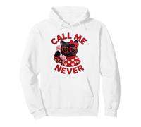 Call Me Never Lunettes de Saint-Valentin en Forme de cœur Motif Chat Noir Sweat à Capuche