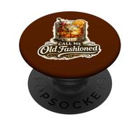 Call Me Old Fashioned Whisky Cocktail Vintage Bar Boire PopSockets PopGrip Adhésif