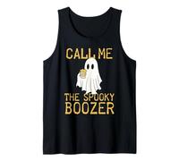 Call Me The Spooky Boozer Cute Ghost Drinking Beer Halloween Débardeur