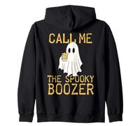 Call Me The Spooky Boozer Cute Ghost Drinking Beer Halloween Sweat à Capuche