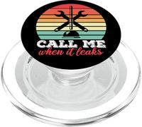 Call Me When It Leaks Funny Plumber Plumbing Humor Repair PopSockets PopGrip pour MagSafe