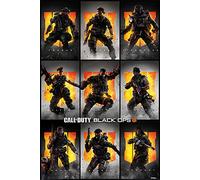 Call of Duty - Black Ops 4 - Personnages - Games Shooter Poster - Dimensions : 61 x 91,5 cm + cadre amovible Shinsuke® Maxi MDF noir, vitre en acrylique