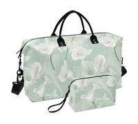 Calla Lily Flower Pastel Colors Mint Green Decorative Carry On Personal Item Bag Large Gym Bag with Toiletry Bag for Hiking Waterproof Bolsa de Lona para