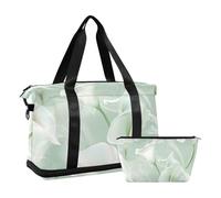 Calla Lily Flower Pastel Colors Mint Green Grand sac avec poche humide Sangle réglable Sac d'entraînement sportif étanche pour homme femme