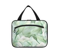 Calla Lily Flower Pastel Colors Mint Green Hanging Travel Cosmetic Bags for Women with Hook, Designer Chic Skincare Bag for Essentials for Women Travel Bolso para maquillaje L