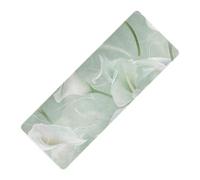 Calla Lily Flower Pastel Colors Mint Green Printed Thin Yoga Mat Natural Rubber Antidérapant with Yoga Mat Storage Tapete para ejercicio 180,3 x 66 cm pour l'exercice