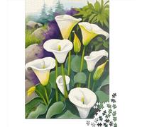 Calla Lily Flower Puzzle 1000 Pièces Educa Jouet en Bois Jeu D'Intelligence Décoration Intérieure Jeu Éducatif Challenge Toy Adultes Et Enfants À Partir De 14 Ans 1000pcs (75x50cm)