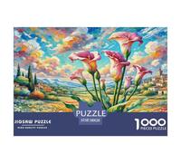 Calla Lily Puzzle 1000 Pieces Cadeau Unique Jeu Éducatif Challenge Toy À De Qualité Supérieure Peinture Art pour Adultes Enfants 38x26cm/1000pcs