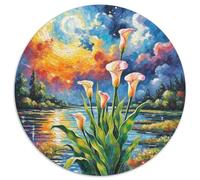 Calla Lily Puzzle 1000 Pièces Cadeau Unique Jeu Éduchatif Défi Jouet À De Qualité Supérieure Peinture Art pour Adultes Et Enfants 1000pcs (67.5x67.5cm)