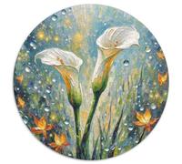 Calla Lily Puzzle Rond De 1000 Pièces pour Adultes Flower Qualité Premium Artistique Art Relaxation Activité Assemblage Réduction 1000pcs (67.5x67.5cm)