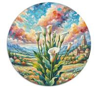 Calla Lily Puzzle Rond De 1000 Pièces pour Flower Classiques Encastrement Parfait Qualité Premium Artistique Art Relaxation 1000pcs (67.5x67.5cm)