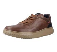 Callaghan Chaussures décontractées à lacets, plates, semelle large en caoutchouc, en cuir, couleur unie, classique, simple pour homme, marron, 42 EU