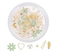 CALLARON 1 Boîte Charms de Manucure Perles Décorations Fleurs pour Ongles Accessoires Nail Art Diy Élégants et Idéaux pour Toutes Occasions