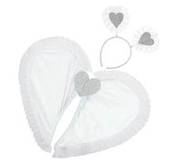 CALLARON 1 Ensemble Costume Ange pour Garçon Fille Ensemble Tête Cœur Accessoire de Cosplay Blanc pour Fête et Carnaval