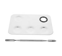 CALLARON 1 Ensemble Ensemble De Palettes Spatule Outils De Maquillage Assiette Cosmétique Palette De Maquillage Plaque Poudre Trousse Plateau De Mélange De Fondation Acier Inoxydable