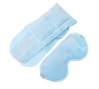 CALLARON 1 Ensemble masque pour les yeux chaud et froid enveloppements de cou de refroidissement masques pour les yeux endormis bandeau de gel Broltage de sommeil PVC Blue