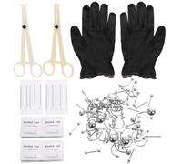 CALLARON 1 Ensemble Set de Piercing pour Corps Kits de Bijoux pour Oreilles Sourcils Nombrils et Nez Inoxydable Design Élégant Pours Femmes Filles