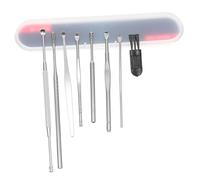 CALLARON 1 Ensemble Set Outils de Nettoyage Oreilles Acier Inoxydable avec Boîte Plastique Outils de Retrait de Cérumen Écouvillons de Nettoyage et Brosse Incluse