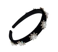 CALLARON 1 Pièce Bandeau Flocon De Neige Faire La Fête Bandeau De Flocon De Neige Accessoires De Cheveux Pour Femmes Accessoires De Cheveux De Fête Coiffe De Noël Faux Strass Noir