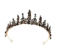 CALLARON 1 Pièce Couronne Baroque Rétro pour Mariage Accessoire de Tête pour Fête Anniversaire et Événements Spéciaux Noir