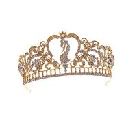CALLARON 1 Pièce couronne de mariée jeune mariée couronne de robe de mariée casque de mariage pour la mariée Tiare décoration de mariage parure de couronne Headswear de mariage strass Doré