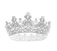 CALLARON 1 Pièce Couronne rétro pour femme couronne de mariée pour mariage diadèmes et couronnes Couronne féminine couronne de diadème Tiara de la couronne alliage Silver
