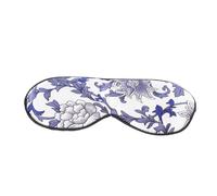 CALLARON 1 Pièce visière endormie ombre masque pour les yeux en soie pour dormir nuit couverture oculaire du sommeil masque pour les yeux de sommeil 100% pure soie Blue