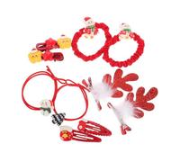CALLARON 10 Pièces Accessoires Cheveux Fête Noël Renne Pinces Cheveux Festifs Élastiques Flocons Barrettes