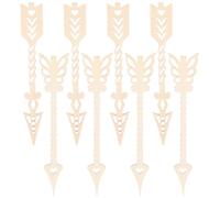 CALLARON 10 Pièces D’ornements en Bois Brut Flèche Ajourée Décorations DIY en Tranche de Bois Vierge pour Loisirs Créatifs Embellissements pour Art et Décoration Intérieure