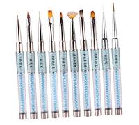 CALLARON 10 Pièces Ensemble de stylo à ongles coupe-ongles stylo de dessin d'ongle outil stylo pointillé stylo de peinture par points d'ongles modèles de manucure fibre de laine Bleu