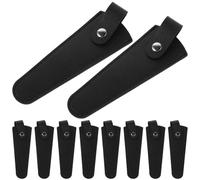 CALLARON 10 Pièces Pochette à Outils Noire en Cuir Artificiel pour Coiffeur Professionnel Protection Solide et Organisation Rapide Adaptée au Salon de Coiffure