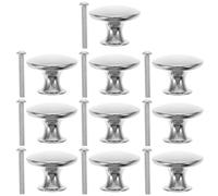 CALLARON 10 Pièces pour Armoires Boutons Ronds en Nickel Brossé | Vis Incluses, Usage Quotidien sans Outil, Alliage de Zinc et Fer, Finition Argentée Lisse, Portes de Garde-manger
