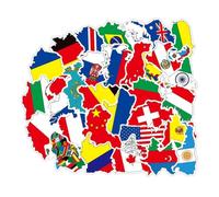 CALLARON 100 Autocollants Décoratifs pour Carrosserie de Voiture en PVC, Motifs Drapeaux du Monde, Autocollants Créatifs Multicolores, Taille Moyenne, pour Décoration Extérieure Automobile