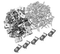 CALLARON 100 Clips de Clôture en Aluminium avec Vis pour Grillage Rigide, Agrafe Solide et Légère pour Panneaux de Clôture et Cages d'animaux