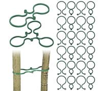 CALLARON 100 Clips de Jardinage en Plastique Vert de 8 pour Plantes et Tiges de Fleurs, Faciles à Utiliser, Solide, pour L'entraînement des Plantes en Extérieur