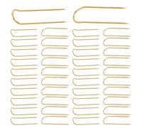 CALLARON 100 Épingles en U Doubles Dorées pour Couture et Quilting, Pointes Acérées pour Tissus Épais, Boîte Plastique Portable, Broches de Blocage Précises pour Patchwork et Loisirs