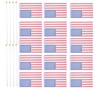CALLARON 100 Mini Drapeaux Américains à Main en Plastique Léger et Pliable, 14x21cm, pour Festivals et Parades D'élections, Lot de 100 Pièces