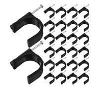 CALLARON 100pcs Colliers de Serrage pour Tubes en Acier et Plastique Noir, Pince en J Robuste avec Fixation Demi-collier, pour Accroche Tube Sécurisé