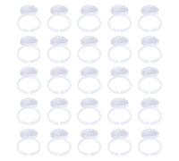 CALLARON 100pcs Coupe à Anneau pour Extension de Cils en Plastique Blanc, Support de Cils Design Anneau, Fixation Rapide aux Pinces pour Maquillage Professionnel