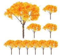 CALLARON 10pcs Arbres Miniatures Artificiels Décoration Arbre Simulée Couleur Orange pour Maquette Architecturale et Décor Train sans Entretien