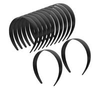 CALLARON 12 Pièces Accessoires De Bandeau Bandes Branché Bande De Cheveux Bricolage Artisanat Tresser Groupe Non-gêne Pour Avec Basique Plaine Spa Bandeaux Femmes Plastique Noir