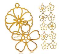 CALLARON 12 pièces Pendentifs Fleurs Creuses Cadres Ouverts pour Création Bijoux DIY Formes Variées pour Colliers et Bracelets