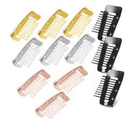 CALLARON 12 Pièces Pince à Perruque Pour Épingle à Cheveux Extension De Cheveux Serrer Agrafe Extensions De Cheveux Perruques Accessoires Clip De Perruque à Peigne à Pression Métal
